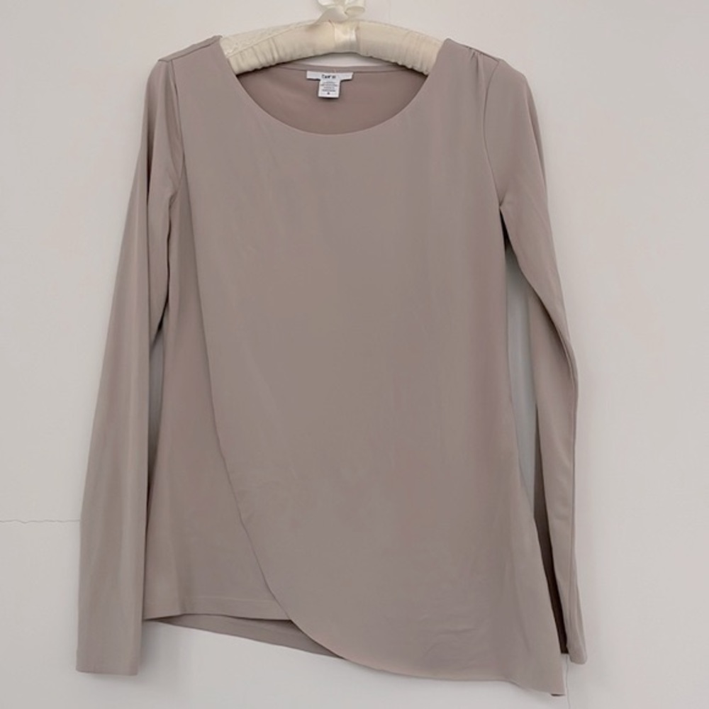 Bar lll Soft, Stretchy Top with Layered Overlay and  Asymmetrical Hem, Size S